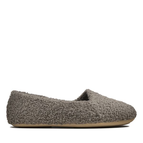 Clarks Womens Cozily Snug Slippers Grey | CA-9723504